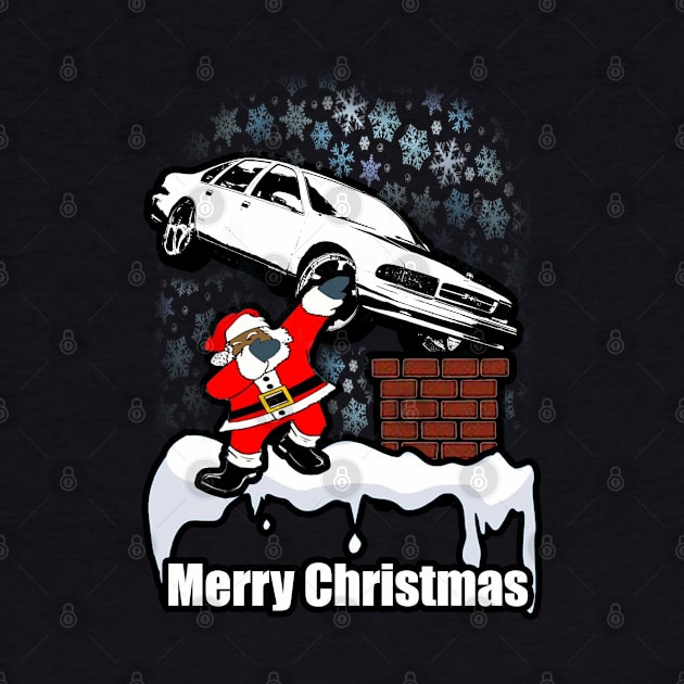 Dabbing Santa Clause Merry Impala Snowing Christmas by Black Ice Design